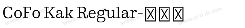 CoFo Kak Regular字体转换 CoFo Kak Regular字体转换